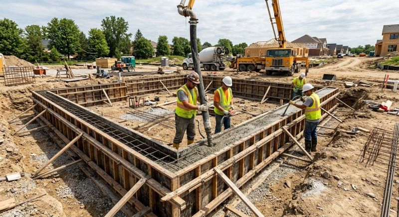 Poured Foundation Installation in Fredericksburg, VA