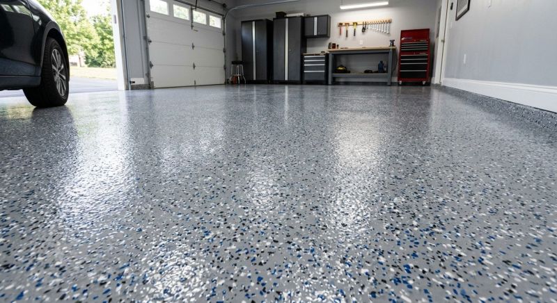 Speckled Garage Floor Painting in Greenville, SC